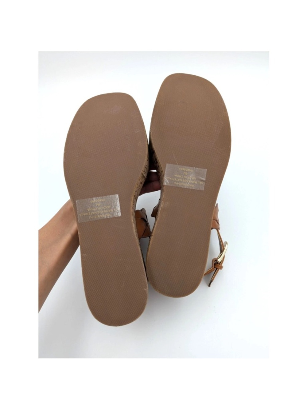 Pennie Tan Vegan Leather Braided Platform Sandal - Picture 7 of 8